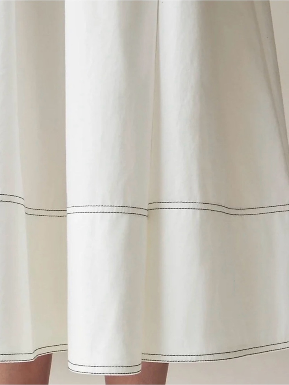 J.Crew Contrast Stitch Midi Skirt in Cotton Poplin - Picture 3 of 5